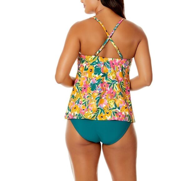 Anne Cole Women's Easy Triangle Tankini Swim‎ Top sz XL Sunshine floral NWT - Picture 3 of 7